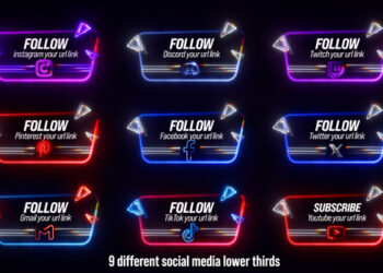 VideoHive Neon Social Lower Thirds 51984578