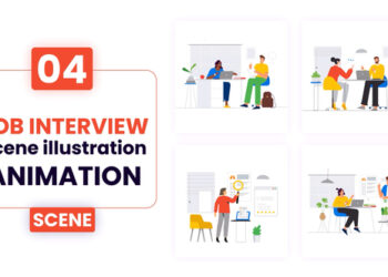VideoHive Job Interview Scene Animation Illustration 52600985