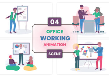 VideoHive Office Working Concept Illustration Scene 52647400