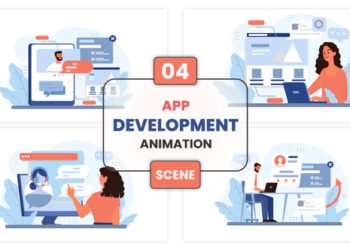 VideoHive App Development Concept Animation Scene 53011601