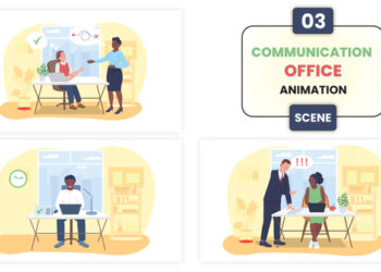 VideoHive Communication Office Illustration Animation Scene 52876835