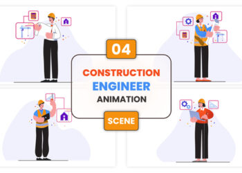 VideoHive Construction Engineer Animation Scene 53011691