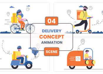 VideoHive Delivery Concept Animation Scene 52876884