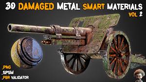 Artstation - 30 Damaged Metal Smart Materials + BPR Textures - Vol 2