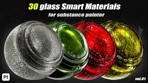 Artstation - 30 Glass Smart Materials For Substance Painter_vol01