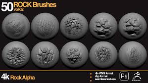 Artstation - 50 High Quality Rock Alphas & Brushes