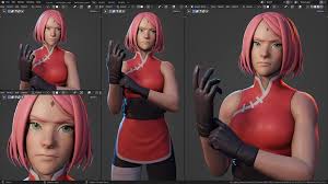 Gumroad - Sakura Haruno - Character Creation in Blender by YanSculpts