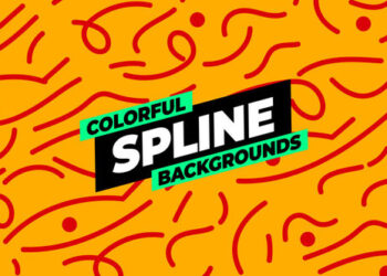 VideoHive Colorful Spline Backgrounds 53652764