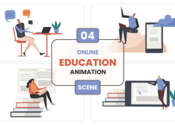 VideoHive Online Education Character Animation Scene 53532411