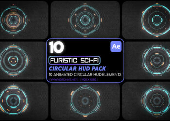 VideoHive 10 Futuristic Sci-fi Circular HUD Pack 53746031