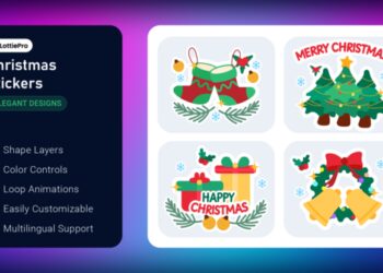 VideoHive Christmas Stickers 55213183