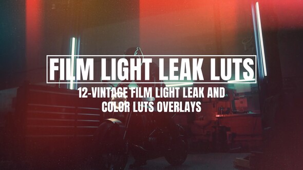 VideoHive Vintage film light leak and color LUTs overlays 55328023