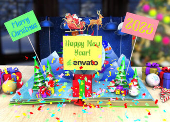 VideoHive Christmas greetings popup book 55490530