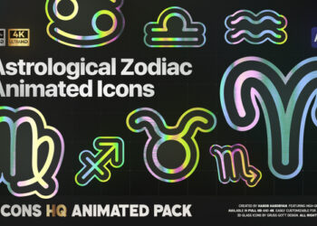 VideoHive Astrological Zodiac Sticker Icons Pack 57555353
