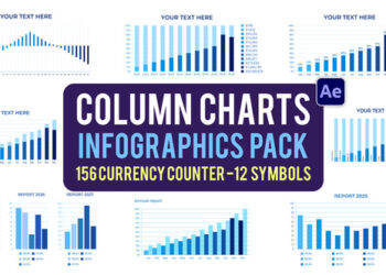VideoHive Column Charts Infographics Pack 59606485