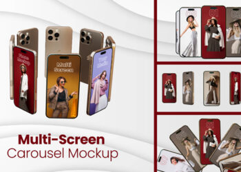VideoHive Phone Multi-Screen Carousel Mockup 59465790