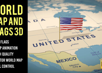 VideoHive World Map and Flags 4K I MOGRT 59417076