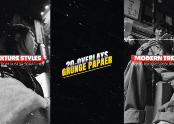 VideoHive 20 Vertical Grunge Paper Grain Noise Overlays Pack | PP 60394112