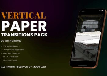 VideoHive 20 Vertical Paper Style Transition Pack 60206300