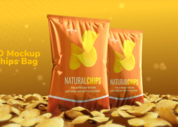 VideoHive 3D Mockup Potato Chips Bag 60409131