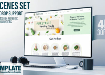 VideoHive Computer Monitor Screen Mockup | 10 Scenes Set – Sleek & Modern After Effects Template 57272921