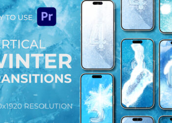 VideoHive Ice Frost Snowflakes Christmas Vertical Transitions 60228467