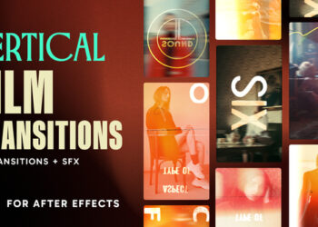 VideoHive Vertical Film Transitions Pack 59944934