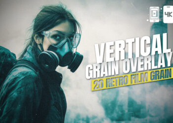 VideoHive 20 Retro Film Grain Vertical Overlays MOGRT 60726456