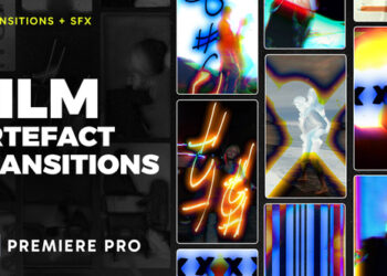 VideoHive Vertical Film Artefact Transitions 60458550
