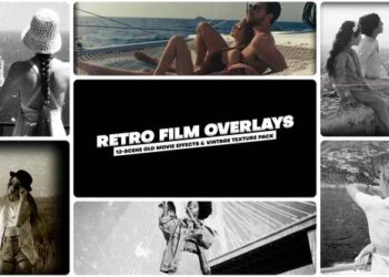 VideoHive 12-Scene Retro Film Overlays – Old Movie Effects & Vintage Texture Pack For DR 60953044