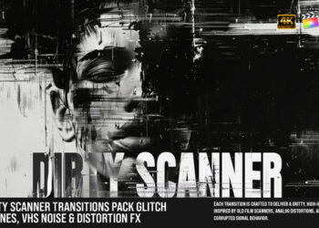 VideoHive 20-Dirty Scanner Transitions Pack – Glitch Scanlines, VHS Noise & Distortion FX For FCPX 60919163