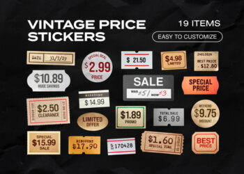VideoHive Animated Vintage Price Stickers 60842396