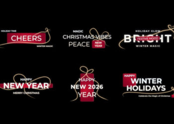 VideoHive Glowing Christmas and New Year Typography 61031089