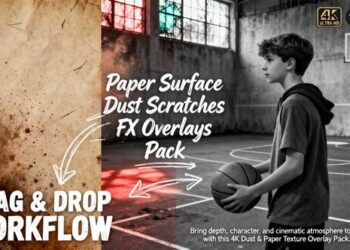 VideoHive Paper Surface Dust & Scratches FX Overlays Pack DaVinci Resolve 61091919