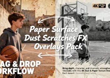 VideoHive Paper Surface Dust & Scratches FX Overlays Pack MOGRT 61086636
