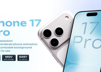 VideoHive Phone 17 Pro Silver Mockup 60874400