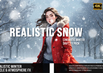 VideoHive Realistic Snow Particle Overlays – Cinematic Winter Drift FX Pack 60885439