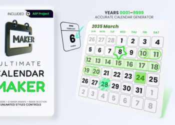 VideoHive Ultimate Dynamic Calendar Toolkit (Essential Properties, Auto-Date Builder) 60890950