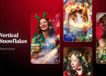 VideoHive Vertical Snowflakes Transitions 61007955