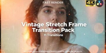 VideoHive Vintage Stretch Frame Transition Pack DaVinci Resolve 61094857