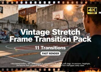 VideoHive Vintage Stretch Frame Transition Pack MOGRT 61092796