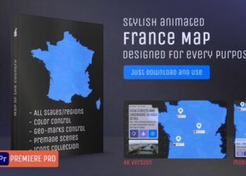 VideoHive France Map – French Republic (France) MOGRT Kit 61436257