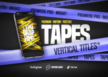 VideoHive Vertical Motion Tape Titles — Premiere Pro 61077265