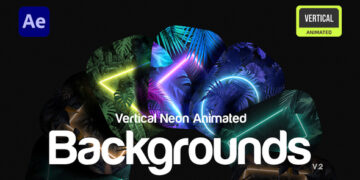 VideoHive Vertical Neon Tropical Backgrounds. Vol. 2 61237555