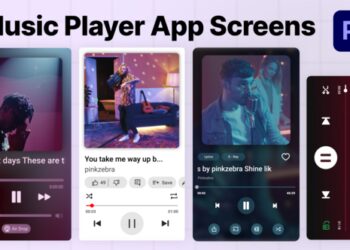 VideoHive Music Player App Screens 61435884