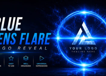 VideoHive Blue Lens Flare Logo Reveal 63265490