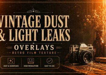 VideoHive Vintage Dust & Light Leaks Overlays – Retro Film Texture Pack Premiere Pro 61792499