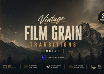 VideoHive Vintage Film Grain Transitions MOGRT 63293968