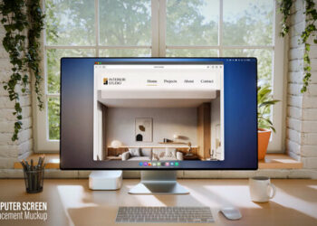 VideoHive Computer Monitor Screen Animations – Zoom In & Camera Moves – Bright Office | AE Template 61628103
