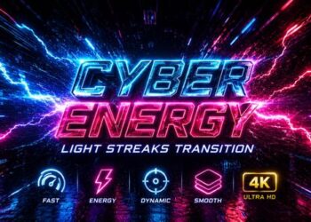 VideoHive Cyber Energy light streaks transition 4K | Vertical Apple Motion 63788932